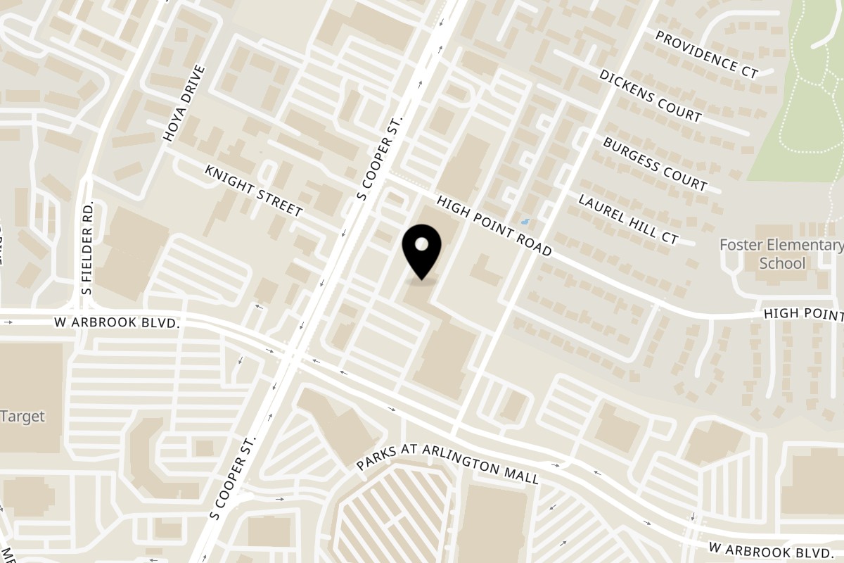 Map showing the location of Dona Mary Arlington on 3701 S Cooper St #141 in Arlington